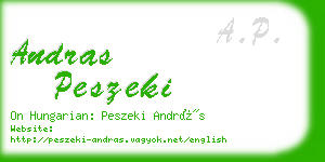 andras peszeki business card